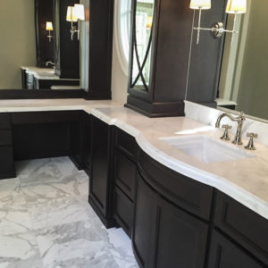 Calcutta Gold Marble Countertop with Special Beveled Edge