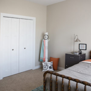 White Interior Bi-Fold Bedroom Closet Doors